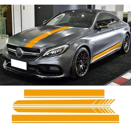Bandes latérales / supérieures / de toit - autocollants de voiture - pour Mercedes Benz Coupé 2 portes / Berline 4 portes
