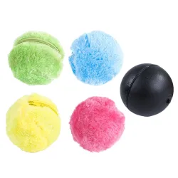 Boule électrique magique - alimentée par piles - avec housse en peluche - jouet pour animaux de compagnie - 5 pièces