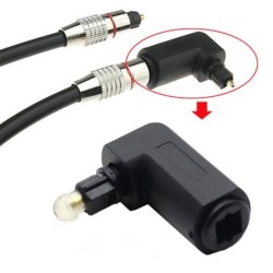 Digital optical audio cable - adapter - male to female - 90 degree right angle - 360 rotatable - for Toslink optical cableCables