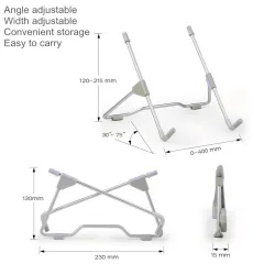 Pliant - réglable - support pour ordinateur portable - alliage d'aluminium