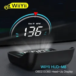 WIIYII M8 - HUD - affichage tête haute - système d'avertissement de survitesse - projecteur de pare-brise - OBD2 II - EUOBD