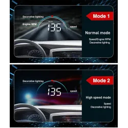 WIIYII M8 - HUD - affichage tête haute - système d'avertissement de survitesse - projecteur de pare-brise - OBD2 II - EUOBD
