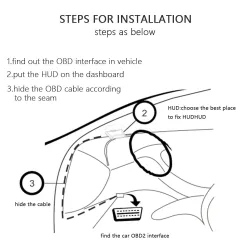 WIIYII M8 - HUD - affichage tête haute - système d'avertissement de survitesse - projecteur de pare-brise - OBD2 II - EUOBD