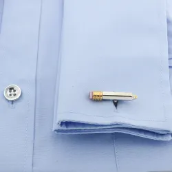Boutons de manchette élégants en argent - forme crayon