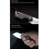 Mini foldable knife - stainless steel - wooden handle - with leather coverKnives & Multitools