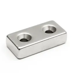 N35 - aimant néodyme - bloc puissant - 40 * 20 * 10 mm - avec double trou de 5 mm - 1 pièce