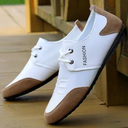 Chaussures pour hommes à la mode - mocassins - antidérapants - cuir véritable