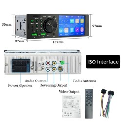 Autoradio 1 Din - écran tactile - télécommande - caméra - Bluetooth - AUX - USB - TF