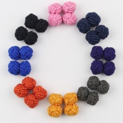 Colorful braided round knots - cufflinksCufflinks