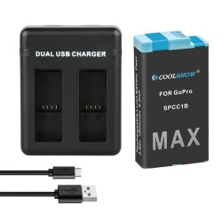 1600mAh Li-ion battery - rechargeable - with charger - for GoPro Hero MaxBattery & Chargers