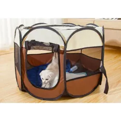 Tente portable pour animaux de compagnie - parc pliable - extérieur / intérieur