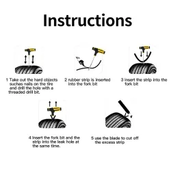 Car tire repair kit - puncture repair strips - with storage bagTire repair parts