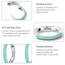 Small hoop earrings - double green color - 925 sterling silverEarrings
