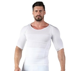 Mens slimming t-shirt - short sleeve - compression - body-shaper