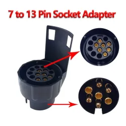 Adaptateur de prise 7 à 13 broches - connecteur de câblage de remorque - étanche - 12V