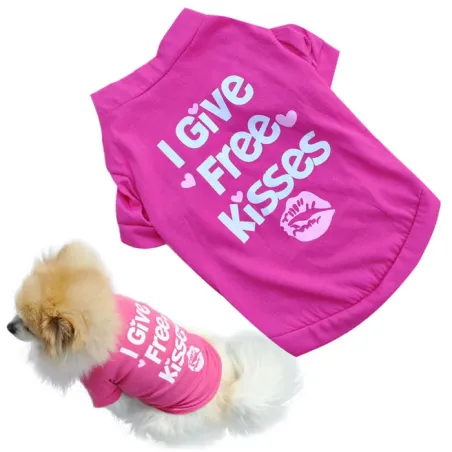 "I give free kisses" - t-shirt pour chiens/chats