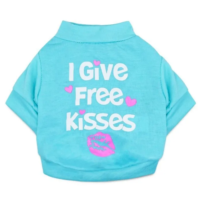 "I give free kisses" - t-shirt pour chiens/chats
