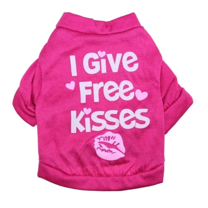 "I give free kisses" - t-shirt pour chiens/chats