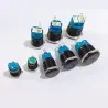 Interrupteur bouton poussoir noir LED - étanche - fixe autobloquant - 12mm / 16mm / 19mm / 22mm - 5V / 12V / 220V