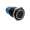 Interrupteur bouton poussoir noir LED - étanche - fixe autobloquant - 12mm / 16mm / 19mm / 22mm - 5V / 12V / 220V