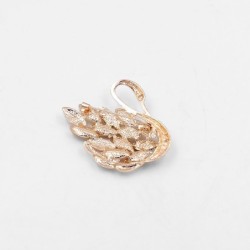 Golden swan brooch - crystals / opalBrooches