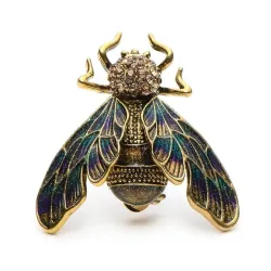 Cigale or cristal - broche élégante