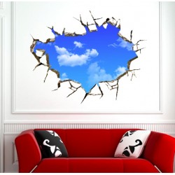 3D blue sky - wall / ceiling sticker - 50 * 70 cmWall stickers