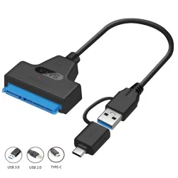 SATA vers USB 3.0 / 2.0 / type-C - câble - adaptateur - disque dur SSD externe 2,5 pouces