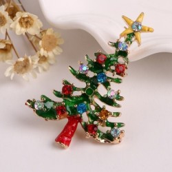 Christmas tree - with star / crystals - broochBrooches