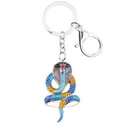 Serpent cobra en émail - porte-clés en métal