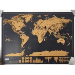 Carte du monde personnalisée - mini affiche - sticker mural - enduit à gratter