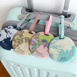 Mappemonde - Porte carte d'identité / adresse - Etiquette bagage - Accessoires de voyage