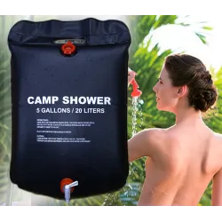 Sac de douche de camp - chauffé à l'énergie solaire - PVC - 20L