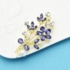 Purple crystal flowers with pearl - broochBrooches