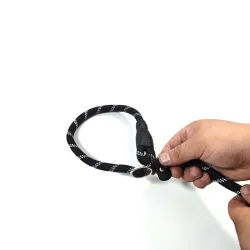 Laisse pour chien en nylon - collier réglable - réfléchissant - poignée rembourrée