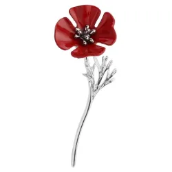 Trèfle rouge à quatre feuilles - broche élégante