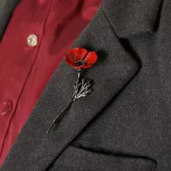 Trèfle rouge à quatre feuilles - broche élégante