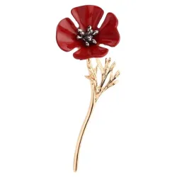 Trèfle rouge à quatre feuilles - broche élégante