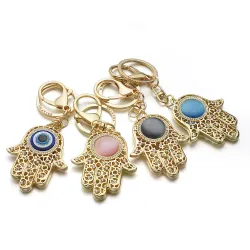 Main porte-bonheur de Fatima - porte-clés en cristal