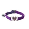 Collier pour chien / chat - réglable - avec coeur cristal / grelot