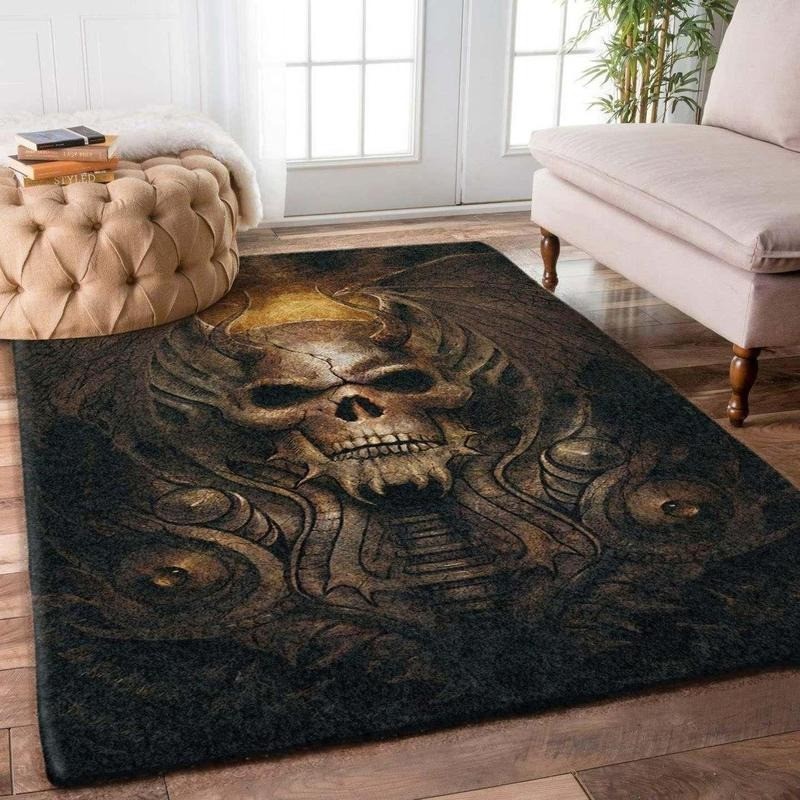 Decorative geometric carpet - non slip - brown skullCarpets