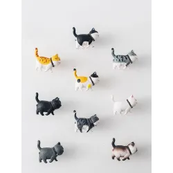 Poignées de meubles décoratives - crochets muraux - en forme de chat