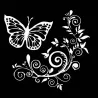 Sticker déco voiture - papillon / fleurs