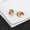 Elegant round cufflinks - with blue crystalsCufflinks