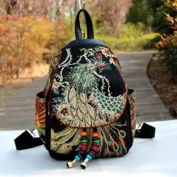Sac à dos en toile - design ethnique coloré