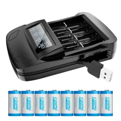 16340 CR123A battery - rechargeable - 3.7V - 800mAh - with chargerBattery