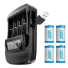 16340 CR123A battery - rechargeable - 3.7V - 800mAh - with chargerBattery
