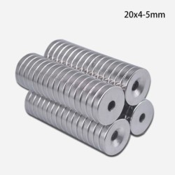 N35 - neodymium magnet - strong round disc - 20mm * 4mm - with 5mm holeN35