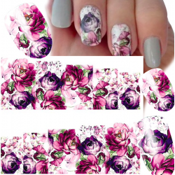 Nail decorative stickers - water transfer - flowers designNail stickers
