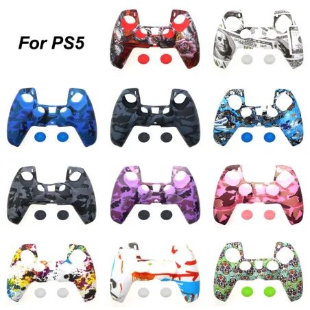 Housse de protection en silicone - pour manette PS5 - avec capuchons de pouce